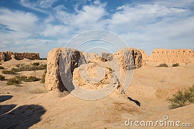Fortress Kyzyl-Kala of Ancient Khorezm Stock Photo