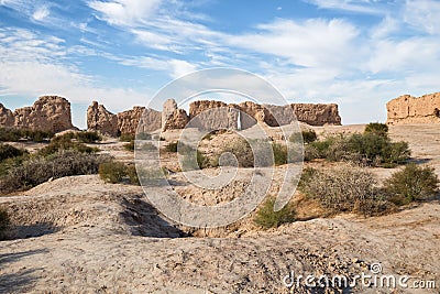 Fortress Kyzyl-Kala of Ancient Khorezm Stock Photo