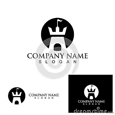 Fortress logo and symbol vector template Vector Illustration