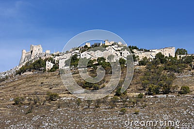 Fortress of Rocca Calascio, Apennines, Italy Stock Photo