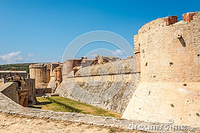 Fortress Salses le Chateau in the south of France Stock Photo