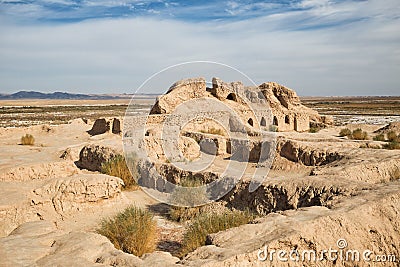 Fortress Toprak-Kala of Ancient Khorezm Stock Photo