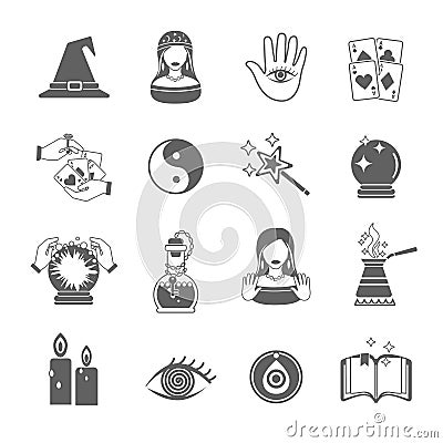 Fortune Teller Icon Set Vector Illustration