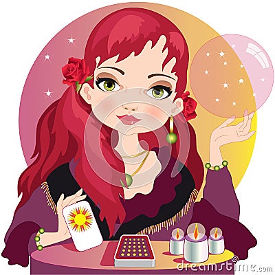 The fortune teller Vector Illustration