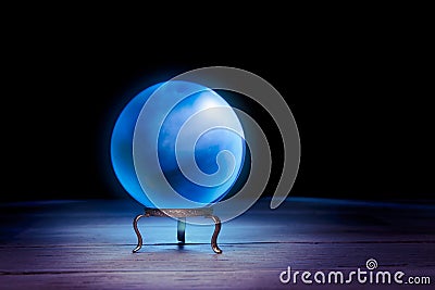 Fortune teller's Crystal Ball with dramatic lighting Stock Photo