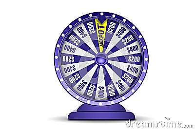 Fortune wheel 3d object isolated on white background. Wheel of luck. Online casino banner. Gambling concept Vector Illustration