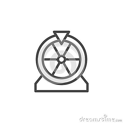 Fortune wheel line outline icon Vector Illustration