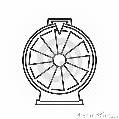 Fortune wheel outline sign symbol Vector Illustration