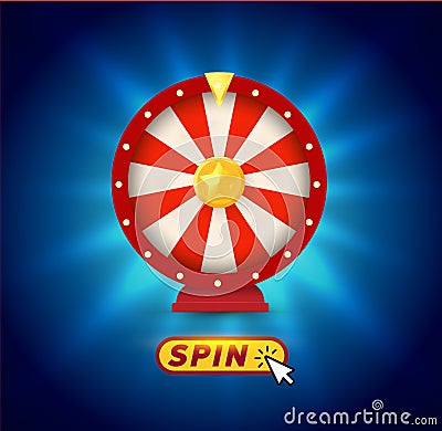 Fortune wheel, random lucky, chance win app graphic. Vector Illustration
