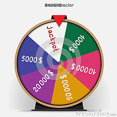 Fortune wheel six segmentation Vector Illustration