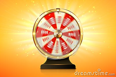 Fortune wheel spin, casino lucky roulette game Cartoon Illustration