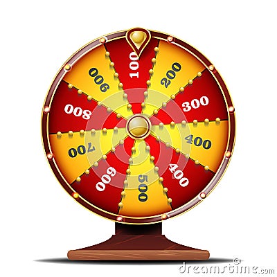 Fortune Wheel Vector. Luck Sign. Gamble Chance Leisure. Isolated On White Background Illustration Vector Illustration