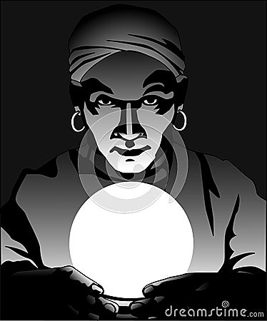 Fortuneteller Vector Illustration