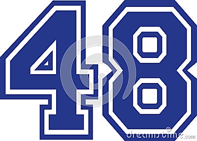 Forty-eight college number 48 Vector Illustration