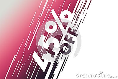 45 forty-five Percent off price sale discount. isolated red Stock Photo