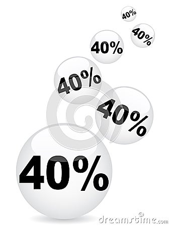 Forty percent discount Vector Illustration