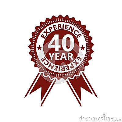 Forty years experience icon, sign, button, 40 years experience Stock Photo