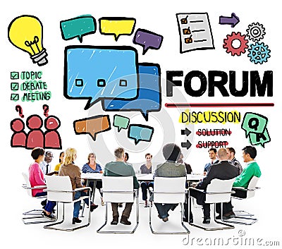 Forum Chat Message Discuss Talk Topic Concept Stock Photo