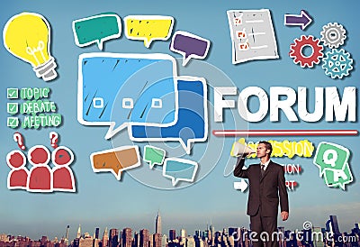 Forum Chat Message Discuss Talk Topic Concept Stock Photo