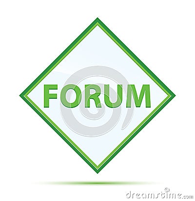 Forum modern abstract green diamond button Stock Photo