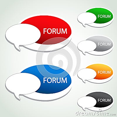 Forum menu item - oval sticker Vector Illustration