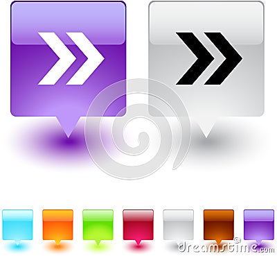 Forward arrow square button. Vector Illustration