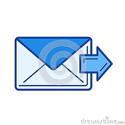 Forward email line icon. Vector Illustration