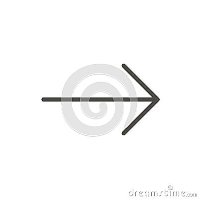 Forward icon, right arrow vector. Line next symbol. Stock Photo