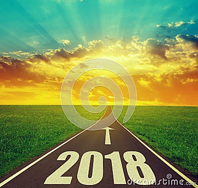 Forward to the New Year 2018 Stock Photo