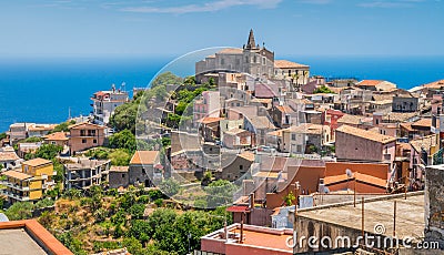 Scenic view in Forza d`AgrÃ², picturesque town in the Province of Messina, Sicily, southern Italy. Stock Photo