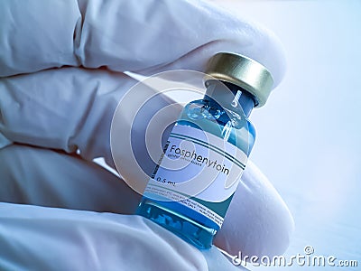Fosphenytoin medical bottle Stock Photo