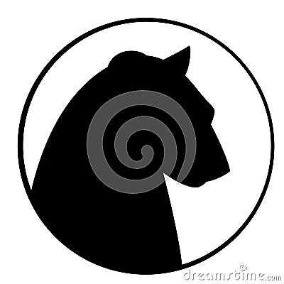 Fossa head, vector illustration, black silhouette ,front Vector Illustration