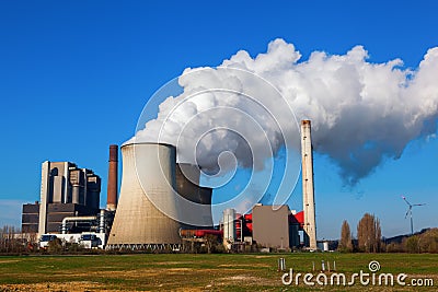 Fossil-fuel power station Stock Photo