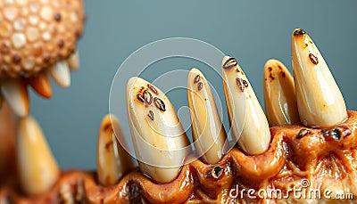 Fossilized ammonite shell close up, ancient history, Stock Photo, Generative AI Stock Photo