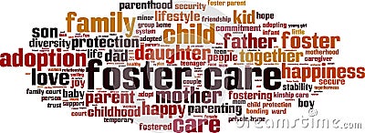 Foster care word cloud Vector Illustration