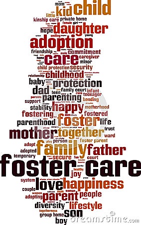 Foster care word cloud Vector Illustration