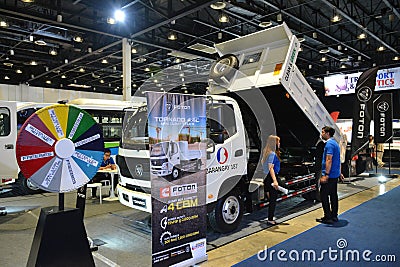 Foton tornado dumptruck at Transport and Logistics show in Pasay, Philippines Editorial Stock Photo