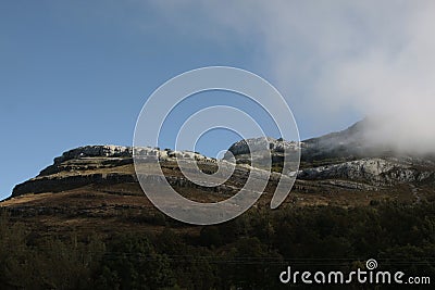 Nice view of the mountain during a morning walk. Stock Photo