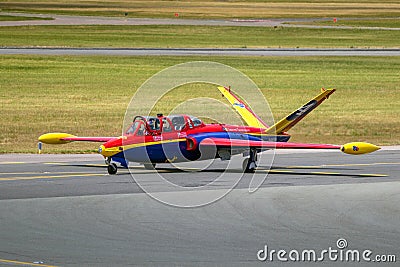 Fouga CM.170 Magister trainer jet Editorial Stock Photo