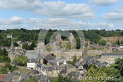Fougeres and Fougeres castle Stock Photo