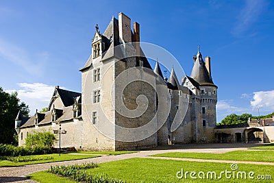 Fougeres-sur-Bievre Castle Stock Photo