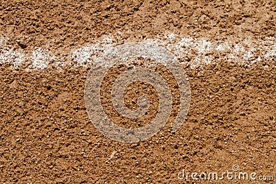 Foul Ball Chalk Line On A Baseball Field Stock Photo