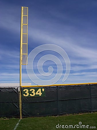 Foul Pole and Fence Stock Photo