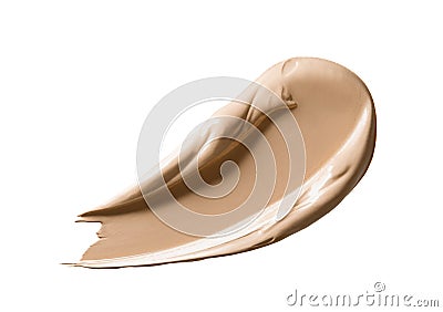 Foundation makeup cream smear smudge isolated. Concealer swatch on white background Stock Photo