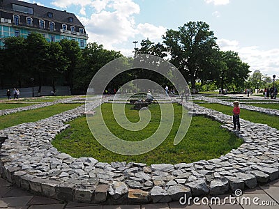 The foundation of theThe Church of the Tithes or Church of the Dormition. Kiev Editorial Stock Photo