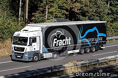 Fracht truck on motorway Editorial Stock Photo