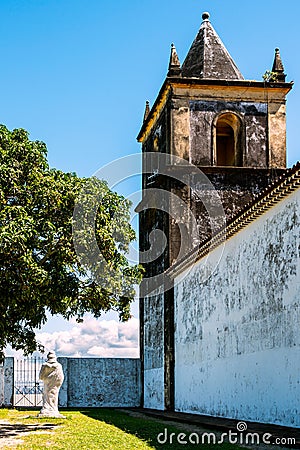 Close up view of Cathedral Alto da Se, Olinda, Pernambuco, Brazil Stock Photo