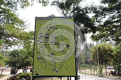 Map of the Botanical Garden in Puducherry, India Stock Photo