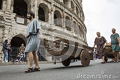 The founding of Rome: parade through the streets of Rome Editorial Stock Photo