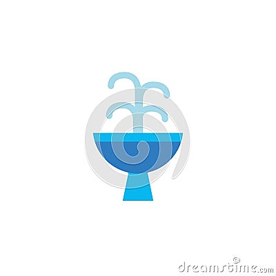 Fount water flat style icon Vector Illustration